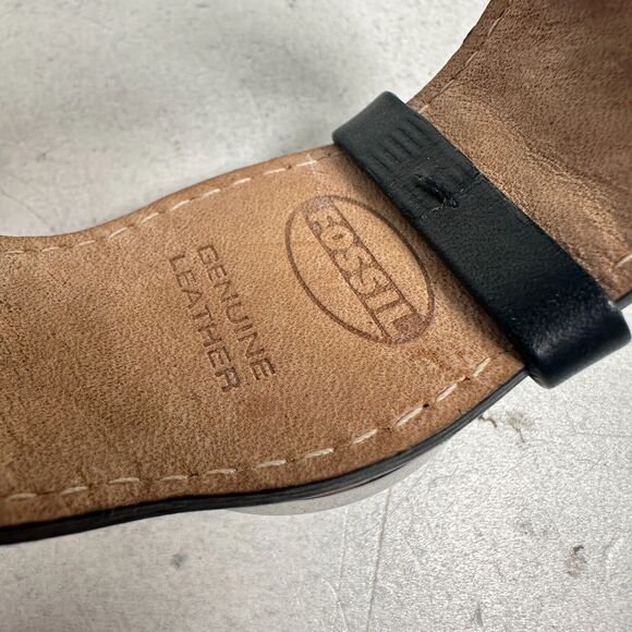 Fossil Watch Womens 31mm Date Floral Embroidered Band Silver Tone New Battery - Picture 8 of 11